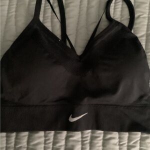 Nike Women's Black Sports Bra with White Logo
